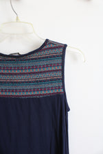 Green Envelope LA Patterned Blue Tank Top | S