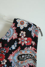 NEW J.Jill Sleeveless Black Paisley Tunic Black Underlay Tank | 3X