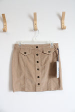 NEW Blue Spice Tan Corduroy Button Down Mini Skirt | 7