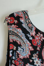 NEW J.Jill Sleeveless Black Paisley Tunic Black Underlay Tank | 3X