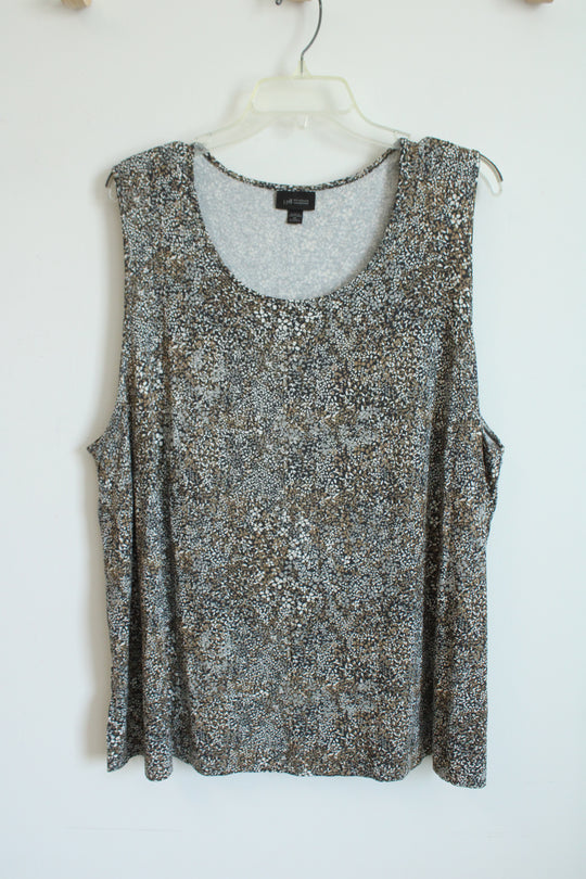 J. Jill Wearever Collection Black Speckled Print Tank Top | 3X
