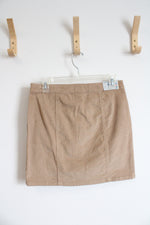 NEW Blue Spice Tan Corduroy Button Down Mini Skirt | 7