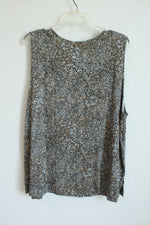 J. Jill Wearever Collection Black Speckled Print Tank Top | 3X