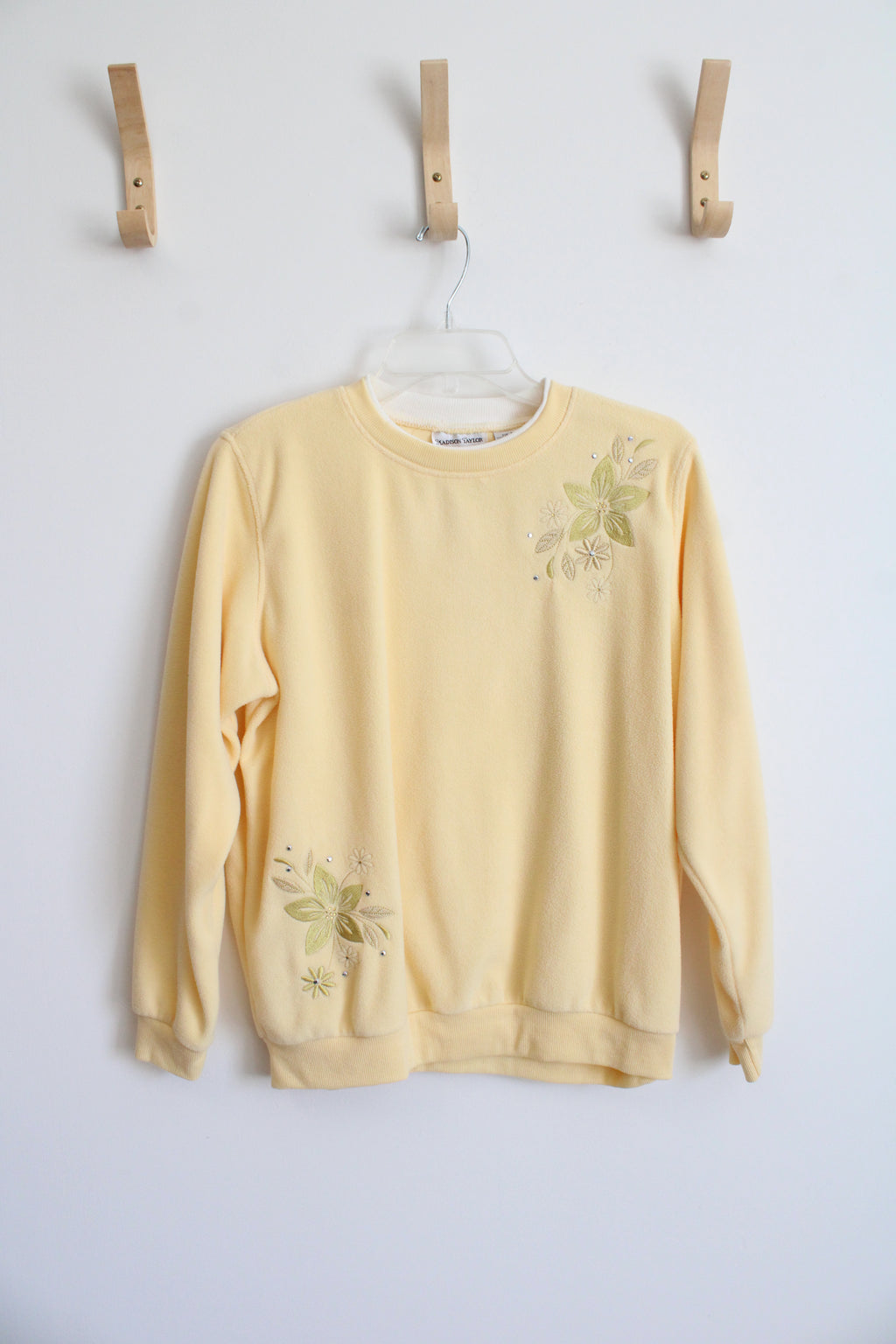 Madison Taylor Embellished Yellow Fleece Pullover | M