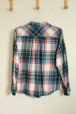 Aerie Red Blue and Green Plaid Button-down Flannel | L