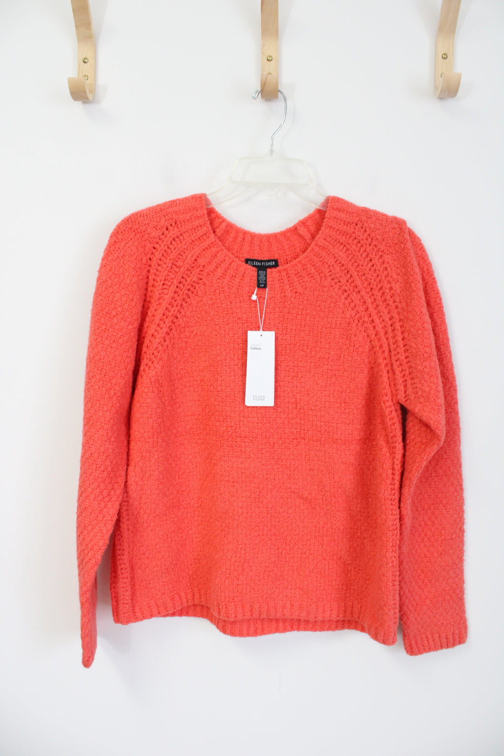 NEW Eileen Fisher Coral Orange Knit Sweater | S