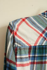 Aerie Red Blue and Green Plaid Button-down Flannel | L