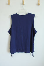 NEW J. Jill Ink Blue Side Tie Bottom Sleeveless Top |3X