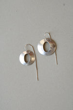 Sterling Silver Circle Pull Through Earrings