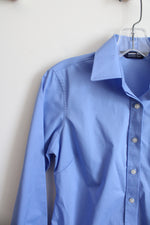 Lands' End Blue Button Down Blouse | 2 (XS)