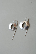 Sterling Silver Circle Pull Through Earrings