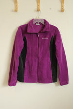 Columbia Purple and Black Fleece Zip up Jacket | L