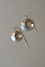Sterling Silver Circle Pull Through Earrings