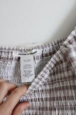 NEW Caution To The Wind Brown Gingham Smocked Crop Top | M