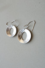Sterling Silver Circle Pull Through Earrings