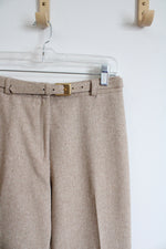 Jax Country Wool Blend Tan Tweed Belted Trouser Pants | 8