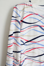 T By Talbots White Patterned Shirt | XL Petite