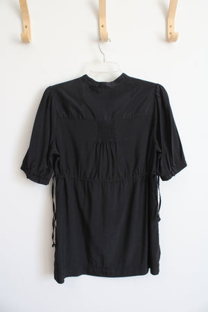 Apt. 9 Tie Waist Black Blouse | M