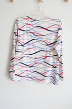 T By Talbots White Patterned Shirt | XL Petite