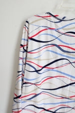 T By Talbots White Patterned Shirt | XL Petite