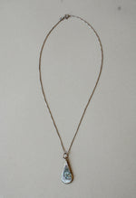 Abalone Shell Teardrop Pendant Sterling Necklace