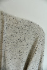 NEW Purejill Ivory and Black Speckled Tie-waist Cardigan | 3X