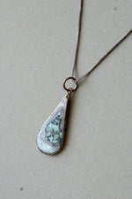 Abalone Shell Teardrop Pendant Sterling Necklace
