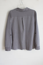Studio Works Black & White Striped Button Down Top | L