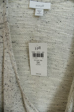 NEW Purejill Ivory and Black Speckled Tie-waist Cardigan | 3X