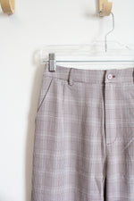 NEW Allegra K Brown & White Plaid Houndstooth Pants | S