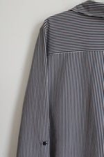 Studio Works Black & White Striped Button Down Top | L
