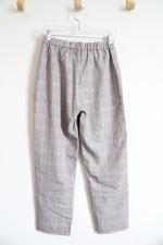 NEW Allegra K Brown & White Plaid Houndstooth Pants | S
