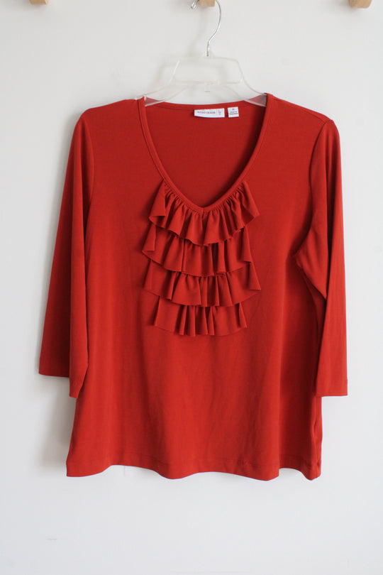 Susan Graver Terracotta Orange Top | M