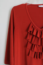 Susan Graver Terracotta Orange Top | M
