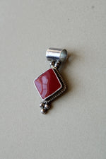 Red Turquoise Sterling Silver Necklace Pendant