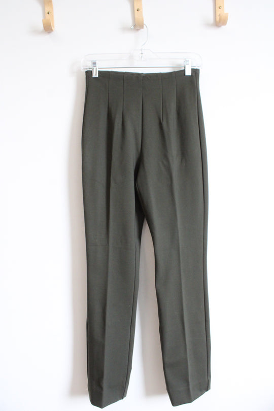 Banana Republic Ponte Olive Green Pleated Trouser Pants | XS
