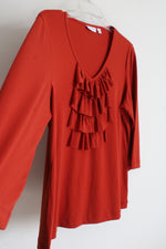 Susan Graver Terracotta Orange Top | M
