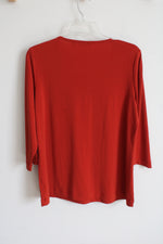 Susan Graver Terracotta Orange Top | M