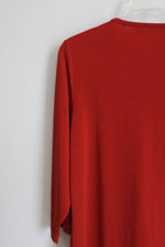 Susan Graver Terracotta Orange Top | M