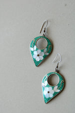 Alpaca Silver Mexico Crushed Turquoise Mother Of Pearl Earrings