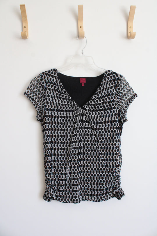 212 Collection Black and White Patterned Top | M