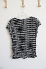 212 Collection Black and White Patterned Top | M