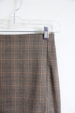 John Galt Brown Houndstooth Plaid Mini Skirt | XS