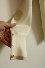 New Retrology White with Gold Dots Turtleneck Sweater | M-P