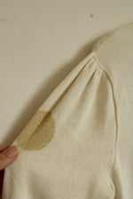 New Retrology White with Gold Dots Turtleneck Sweater | M-P