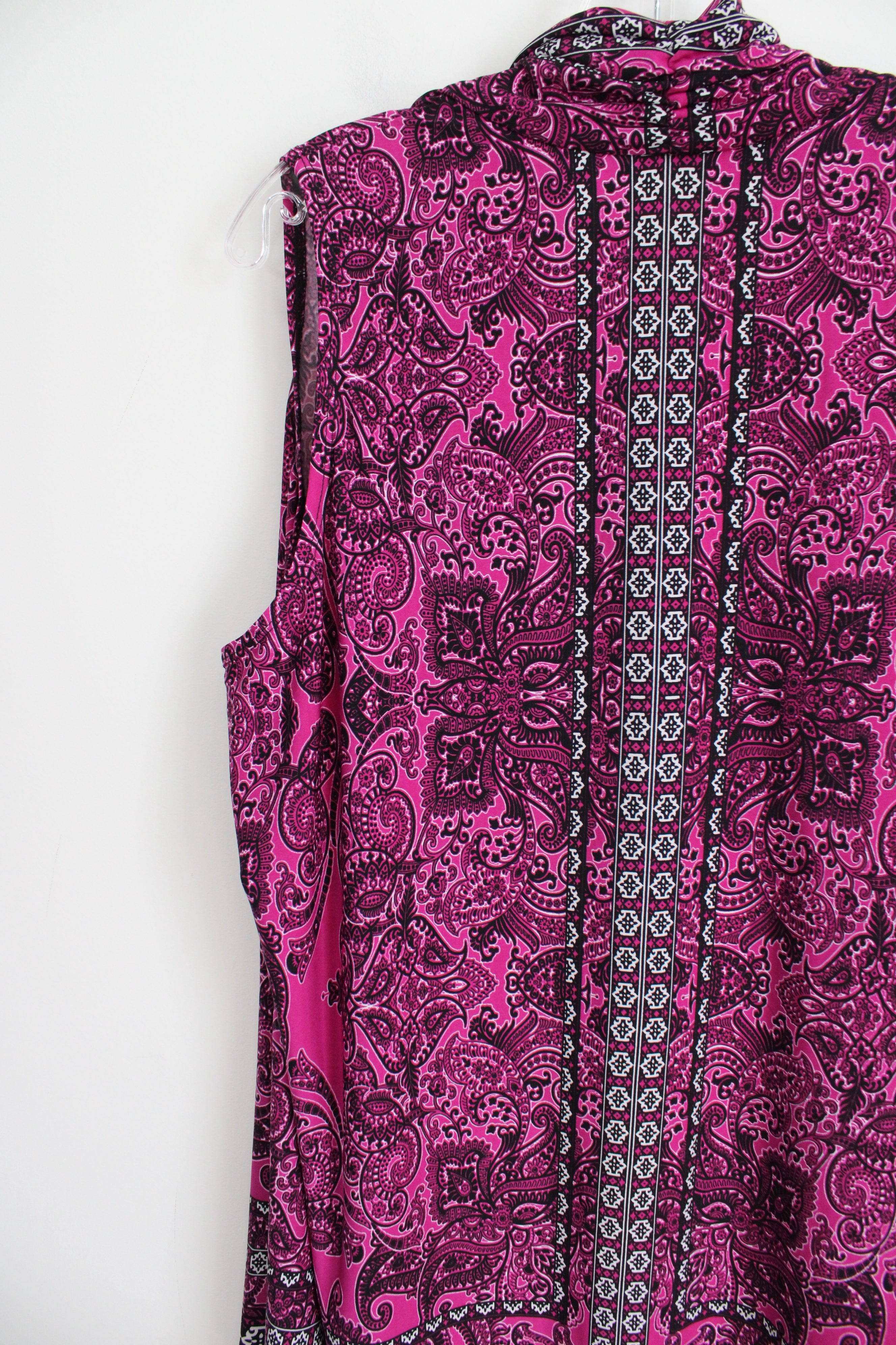 Susan Graver Pink Paisley Vest | L