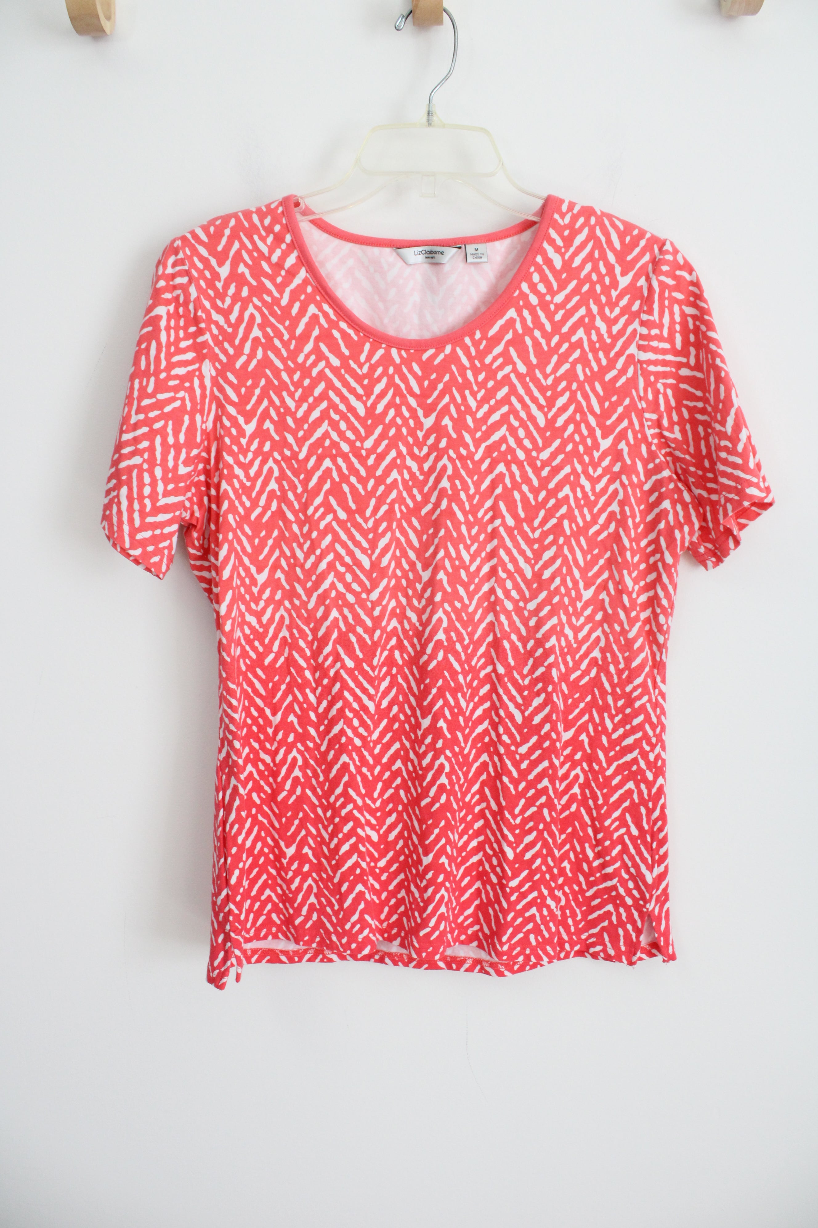 Liz Claiborne New York Pink White Patterned Top | M