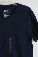NEW Express Navy Blue Slim Stretch Tee | L