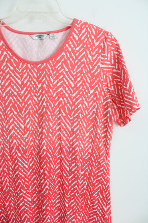 Liz Claiborne New York Pink White Patterned Top | M