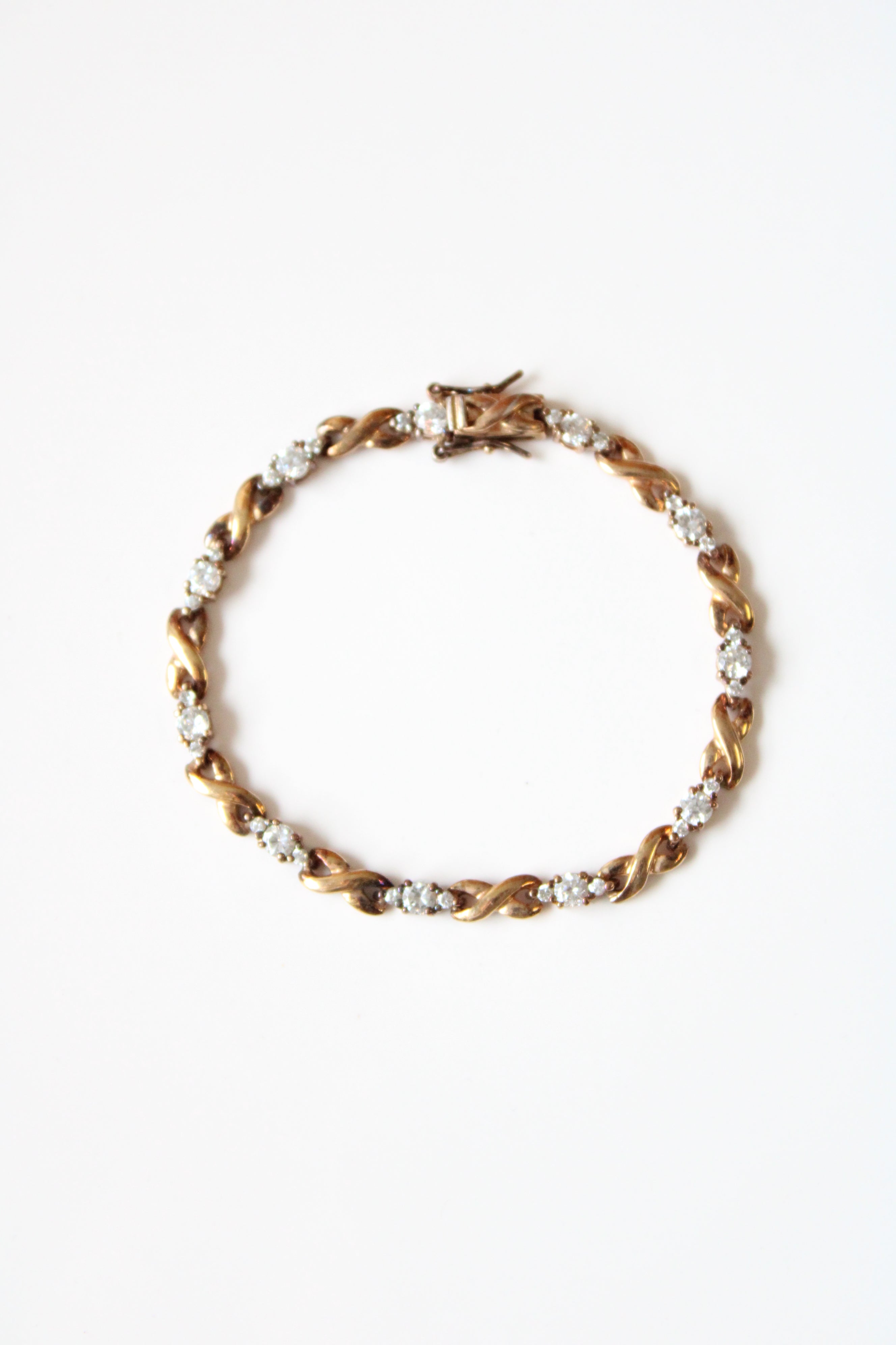Cubic Zirconia Gold Toned 925 Bracelet